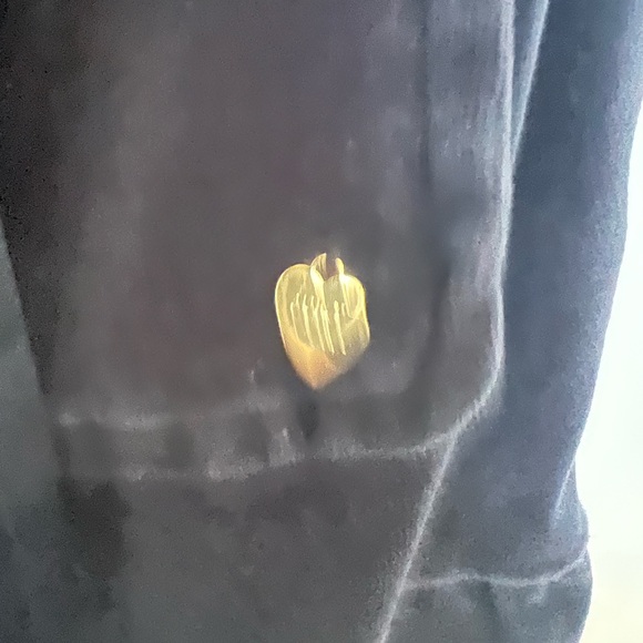 Navy blue velour robe - Picture 6 of 6